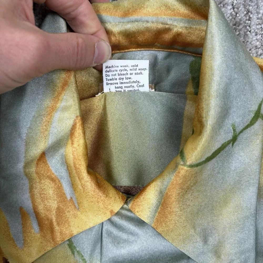 Vintage Arnold Christensen‎ Hawaiian Shirt Mens Large Oasis Birds Aloha 70s 60s